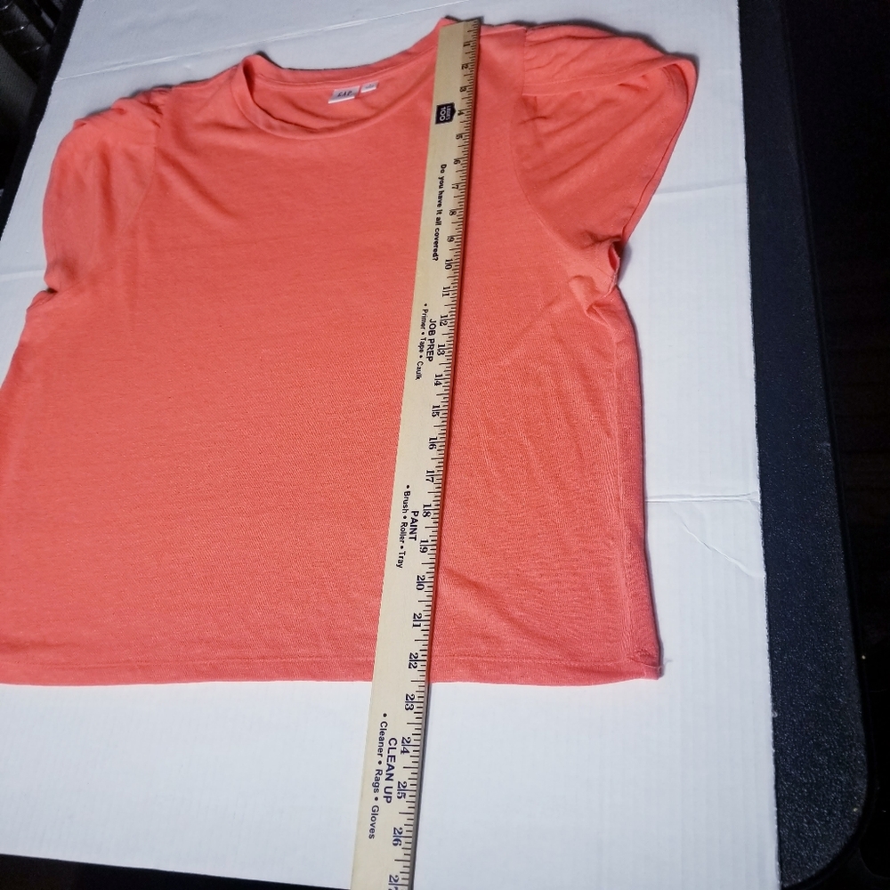GAP WOMEN'S SHORT SLEEVE ORANGE BLOUSE SIZE LARGE - Picture 4 of 11